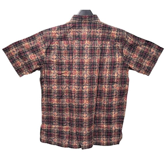 Orvis Classic Fit Short Sleeve Plaid Green Tan Button Up Shirt Men's Large - Picture 3 of 4